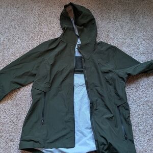 Athleta Olive Hooded Raincoat